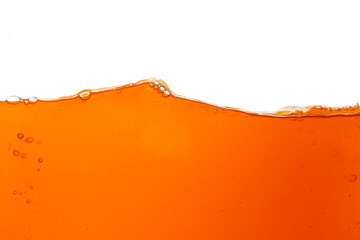 Orange juice isolated white background,orange juice texture on white background,Close up bright orange juice texture for health and nature waves 