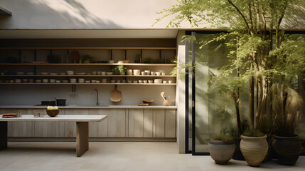 neutral minimal london kitchen extension lime render wabi sabi style axel vervoordt sunlight...