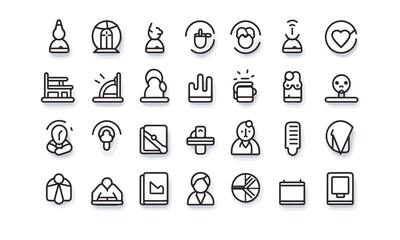 The basic arrangement of diagram symbols about health protection, medical equipment, doctors' equipment