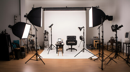photography studio setup, studio lightning