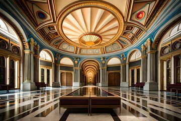 Obraz premium awsome beautifull decorated bed room with bright cieling lights 