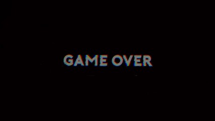 Game Over text motion with glitch effect. 4k footage - Powered by Adobe