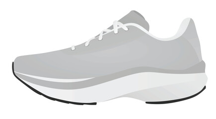 Grey canvas sneaker. vector illustration