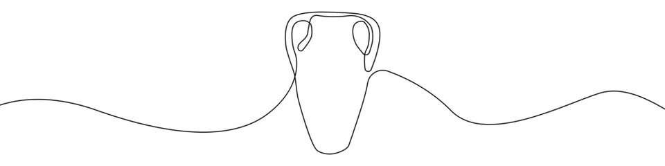Jug glass icon line continuous drawing vector. One line Jug, milk, juice, wine icon vector background. The pitcher pours milk, juice, wine icon. Continuous outline of a Jug.