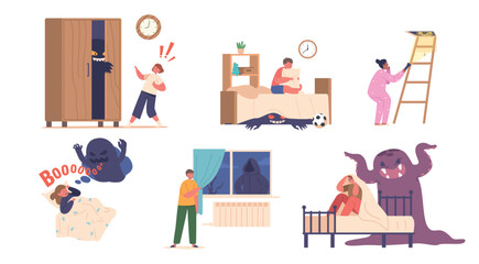 Children Characters Fear Monsters, Hiding Under Beds, Lurking In Closets. Their Imaginations Run Wild