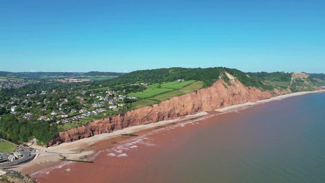 The Jurassic Coast at Sidmouth in Devon, UK