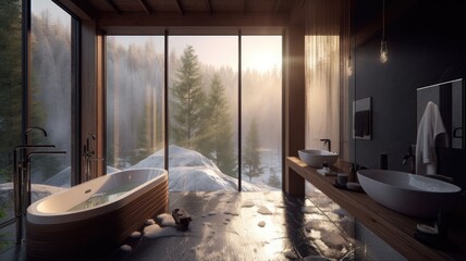 bath with a beautiful view of nature