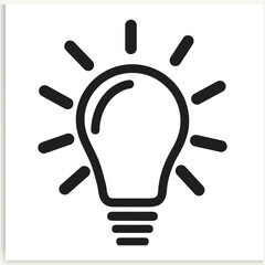 Light Bulb line icon vector, isolated on white background. Idea sign, solution, thinking concept