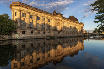 Fototapeta premium The historic Bode Museum on Museum Island, reflected in the Spree River, Mitte, Berlin.