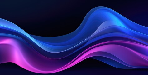 Fototapeta premium Blue black background with waves, generative ai