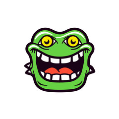 Cheerful Smiling Monster Logo Vector Playful and Lively Illustration for Branding, Children's Products, and Entertainment Designs