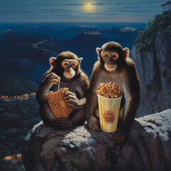 Naklejka premium the child on the rock