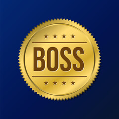 Boss golden leadership business label icon sign design vector