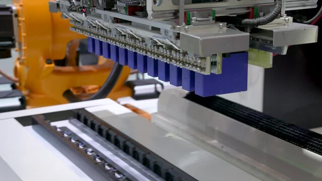 artificial intelligence machine at industrial manufacture factory of lithium battery