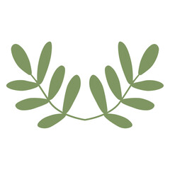 Green Color Leafy Branch Icon Minimalist