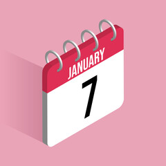 January 7 day calender