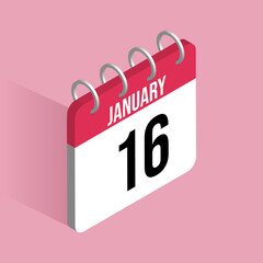 January 16 day calender