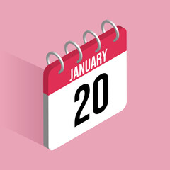 January 20 day calender