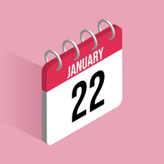 January 22 day calender