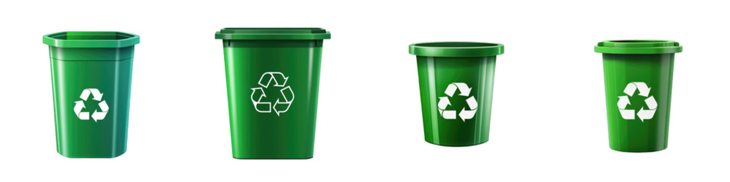 Recycling bin clipart collection, vector, icons isolated on transparent background