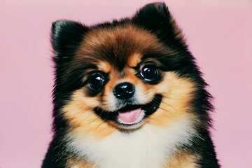 Obraz premium portrait of a pomeranian.Generative AI