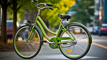 Fototapeta na wymiar Green Transportation - Alternative modes of transportation such as bicycles, public transit to encourage sustainable commuting. Generative ai.