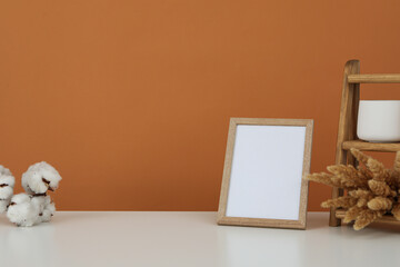 Table picture frame and decor with blank area