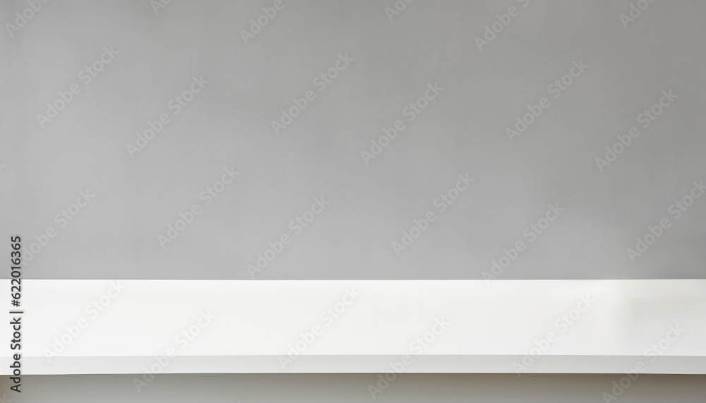 Canvas Prints empty white shelf on grey wall background. for display or montage your products. high quality photo