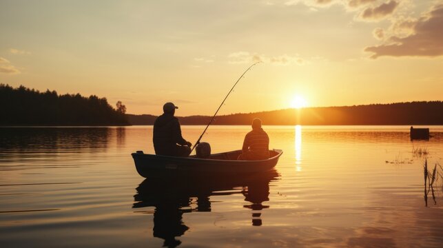 Vater und Sohn beim Angeln