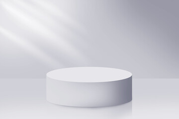 Luxury of 3D white podium, It's beautiful with minimal display. Modern stage.