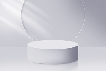 Luxury of 3D white podium, It's beautiful with minimal display. Modern stage.