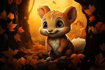 Autumn Background with animal