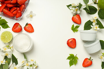 Concept of cooking tasty and sweet food - strawberry jam