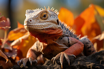Obraz premium iguana on a branch