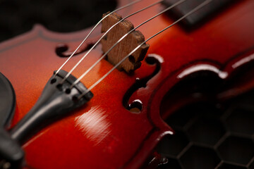 Fototapeta premium Classic violin on black background.