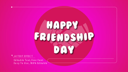 friendship day 3d text effect, 3d text effect, vector text effect, 