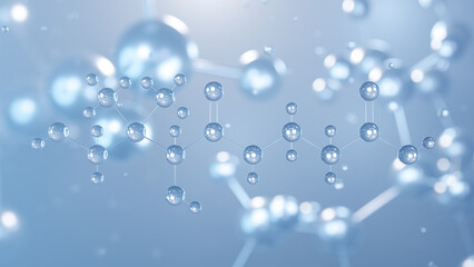 pantothenic acid molecular structure 3d, flat model, vitamin b5, structural chemical formula view from a microscope