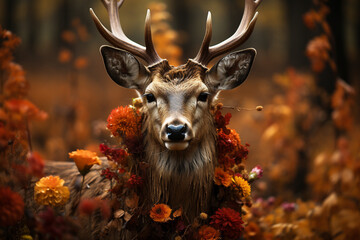 deer in the forest autumn animal