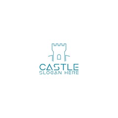 Castle logo template isolated on white background