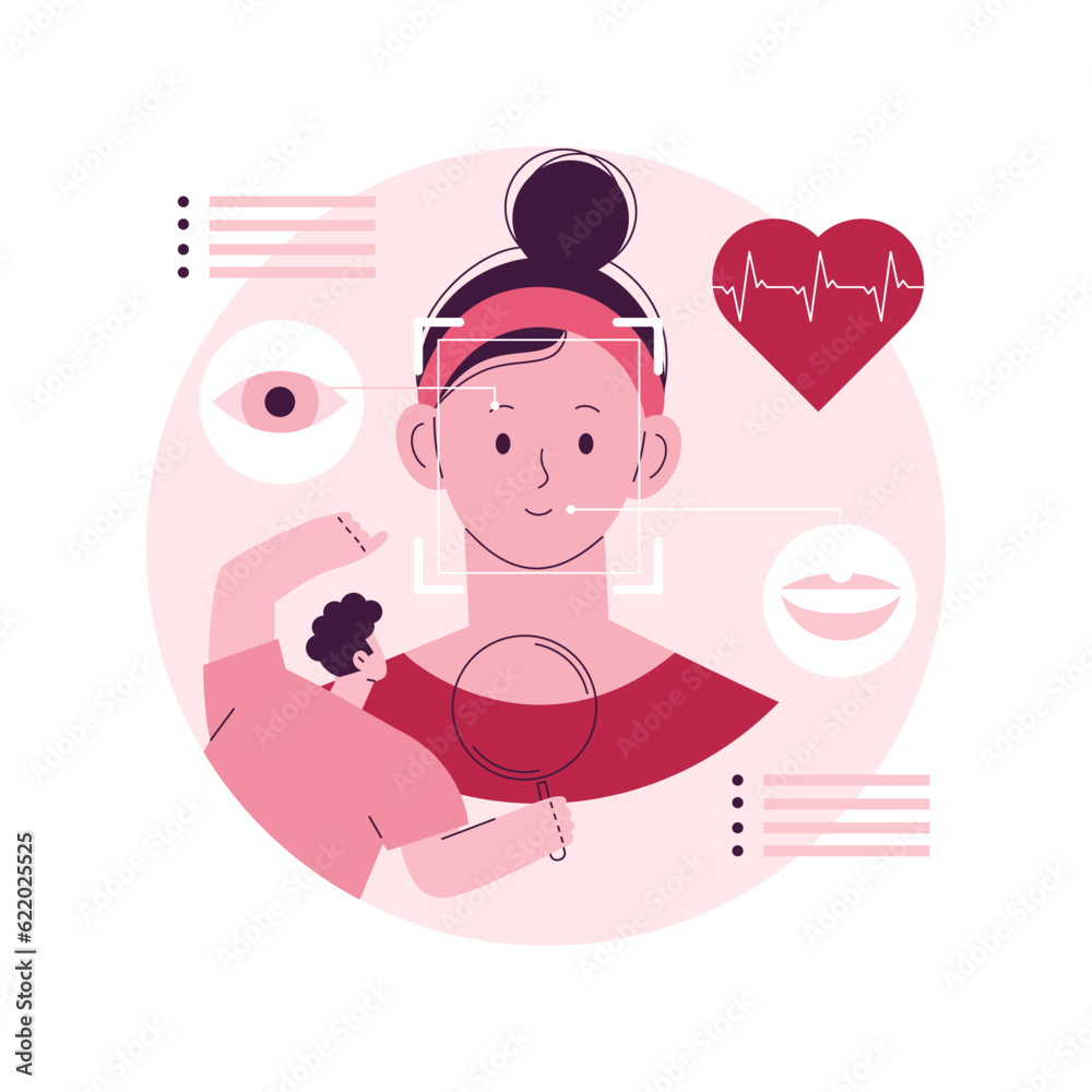 Poster emotion detection abstract concept vector illustration. speech, emotional state recognition, emotion