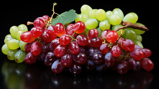 Realistic Grapes: Captivating Image of Freshly Picked Grapes - Generative AI