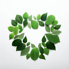 Whimsical Leaf Heart Illustration, Generative AI