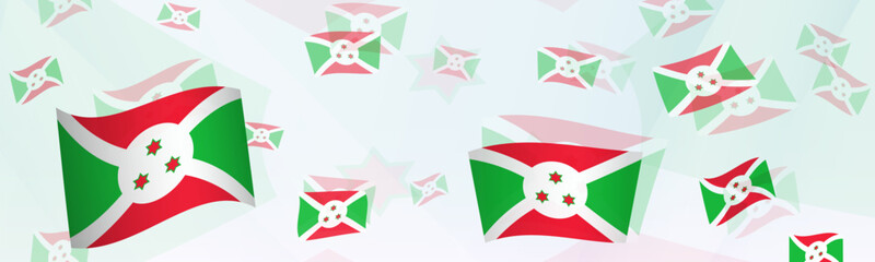 Burundi flag-themed abstract design on a banner. Abstract background design with National flags.