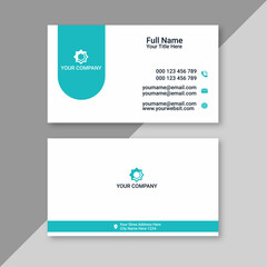 elegant business card, sky blue and white business card