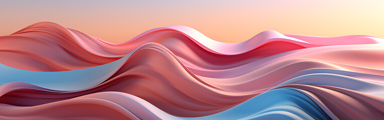 waves in shades of hot pink and cyan on a sandy beige canvas, background Generative AI
