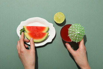 Concept of fresh and juicy food - Watermelon