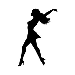 Fototapeta na wymiar dancing figures silhouette illustration 