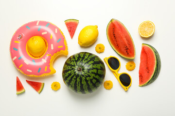 Concept of summer time with fresh watermelon