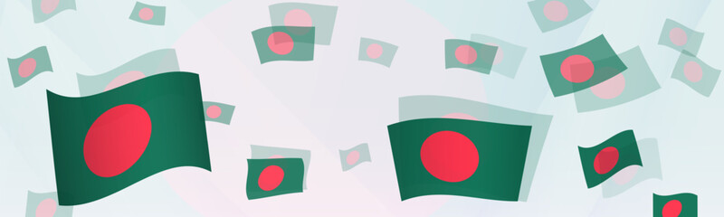 Bangladesh flag-themed abstract design on a banner. Abstract background design with National flags.