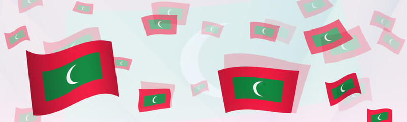 Maldives flag-themed abstract design on a banner. Abstract background design with National flags.